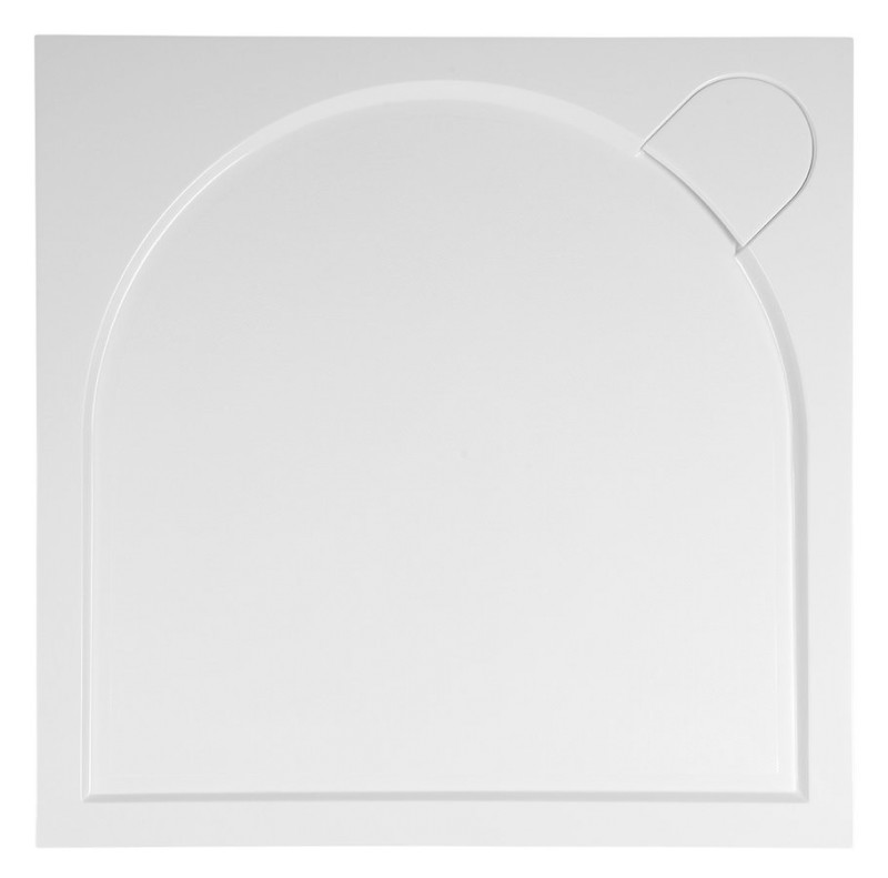 LARCA sprchová vanička z litého mramoru, čtverec 80x80cm, bílá PL008