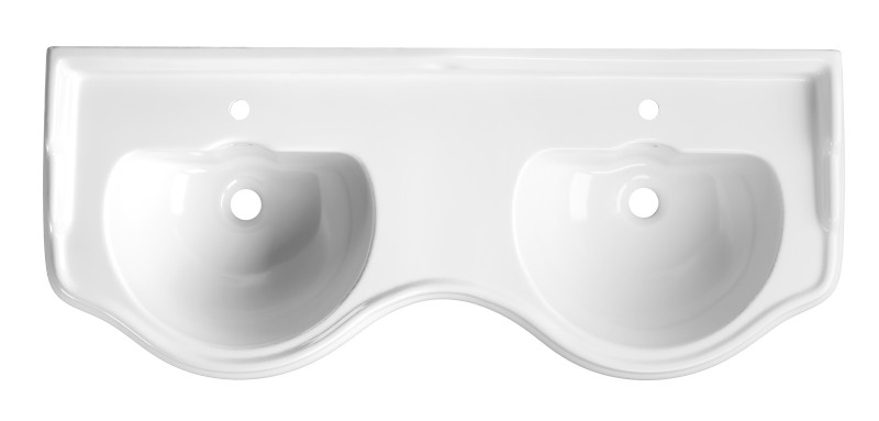 RETRO keramické dvojumyvadlo 120cm, bílá 104801