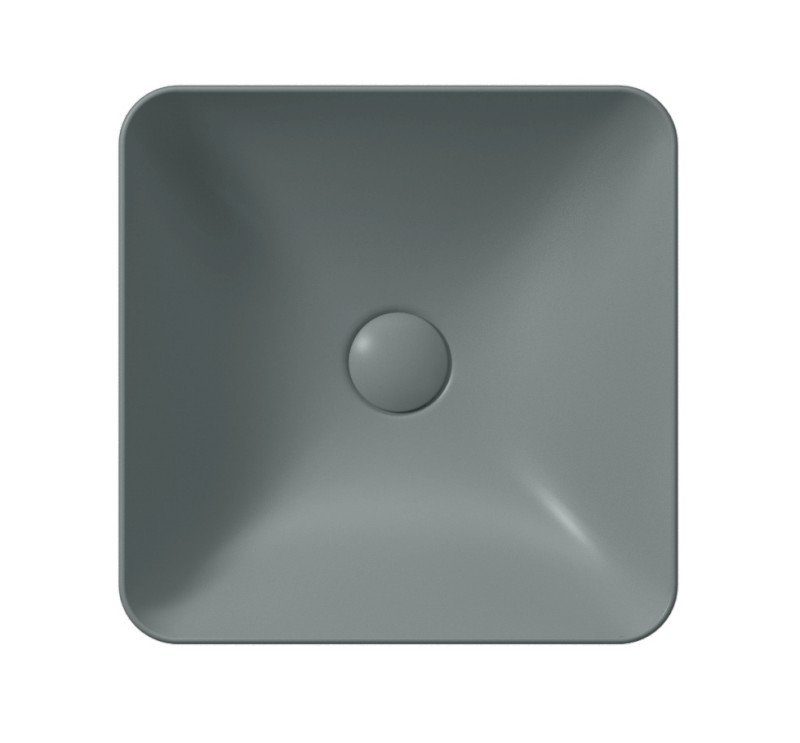 SAND/NUBES keramické umyvadlo na desku 38x38cm, agave mat 903804