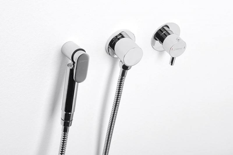 Bidetová sprška kulatá, s držákem, chrom 1209-02