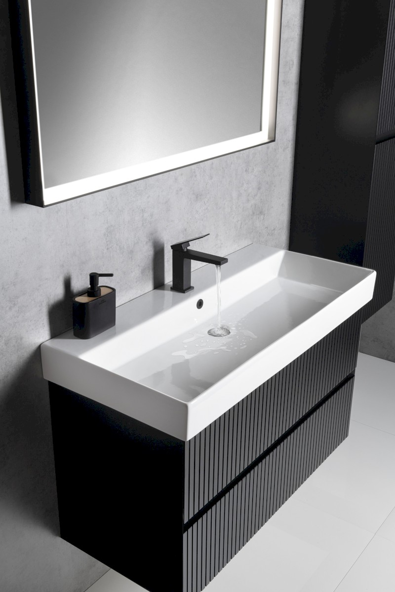 FILENA umyvadlová skříňka 82x51,5x43cm, černá mat strip FID1285BS