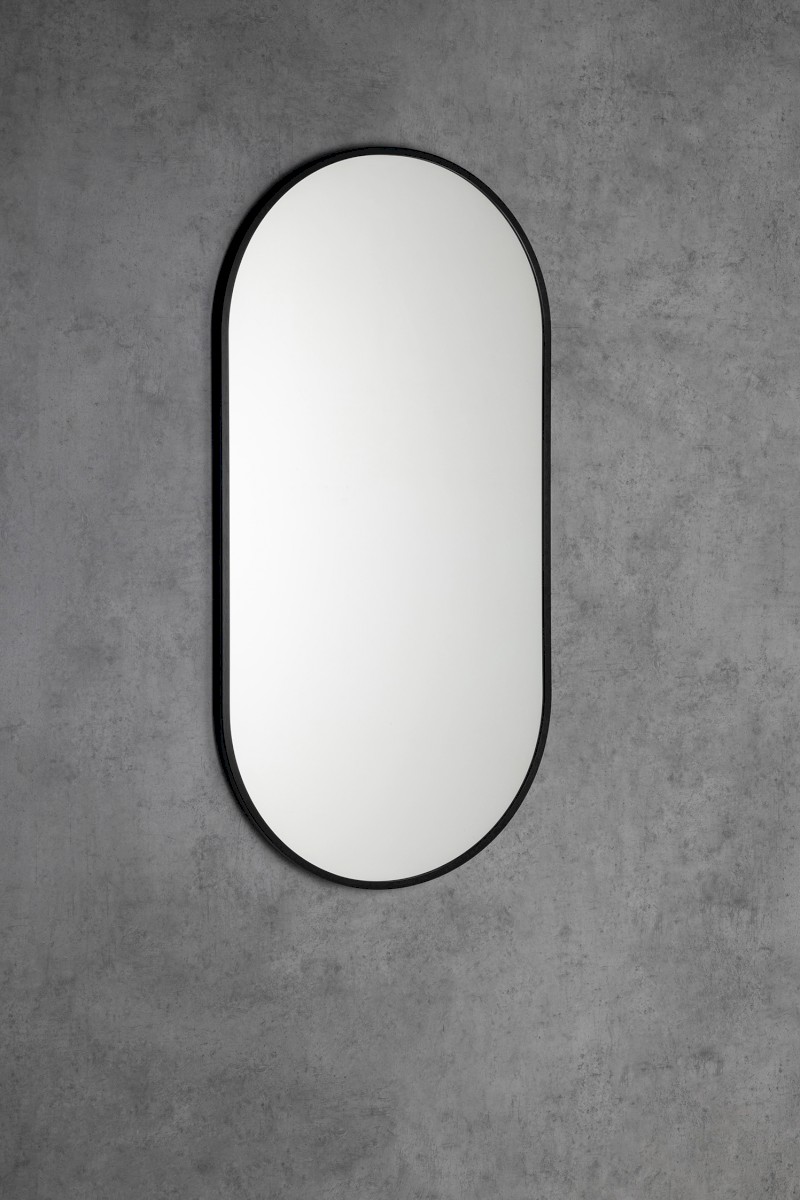AROWANA oválné zrcadlo v rámu 45x90cm, černá mat AWB4590