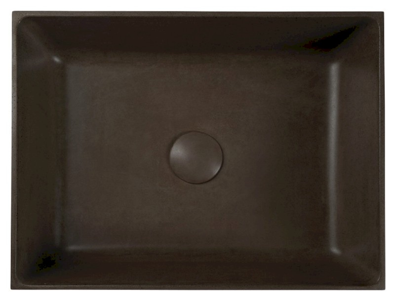 FORMIGO betonové umyvadlo na desku, 47,5x36,5cm, tmavě hnědá mat FG115