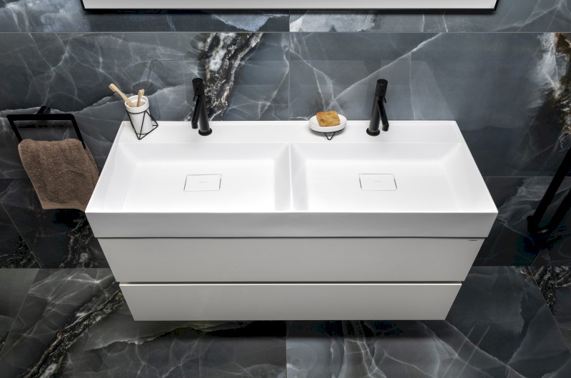 ODETTA umyvadlová skříňka 118x50x43,5cm, bílá lesk DT120-3030