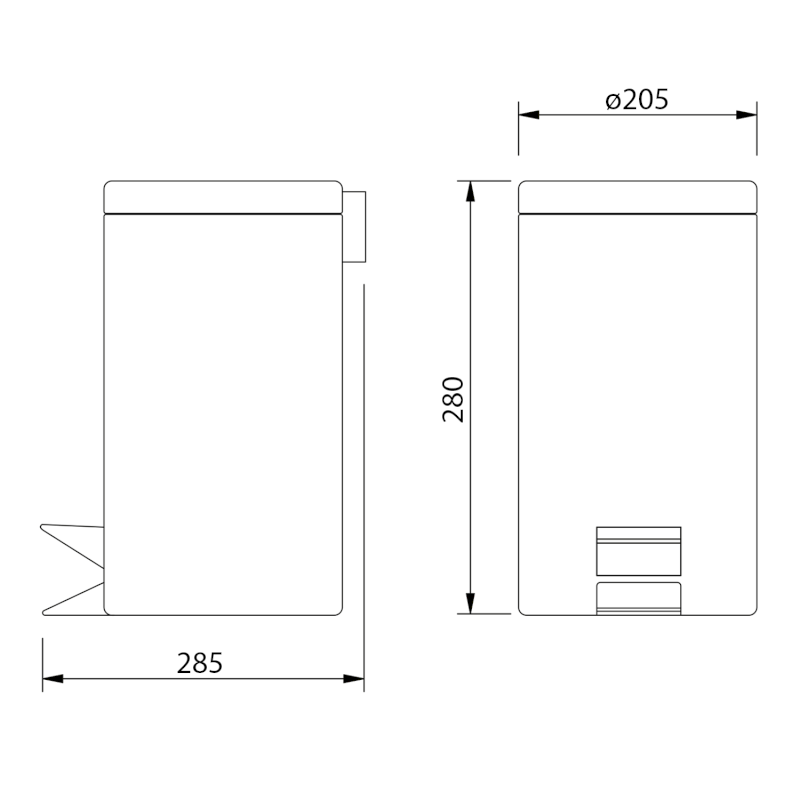 SIMPLE LINE odpadkový koš kulatý 5l, nerez lesk 27105