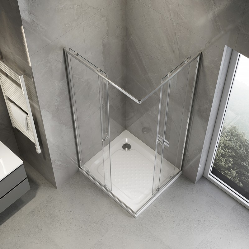 AGGA obdélníková sprchová zástěna 900x800mm, čiré sklo HLF809Y