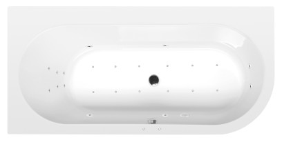 ASTRA L hydromasážní vana, 165x80x48cm, Attraction Hydro-Air, chrom 33611.4010