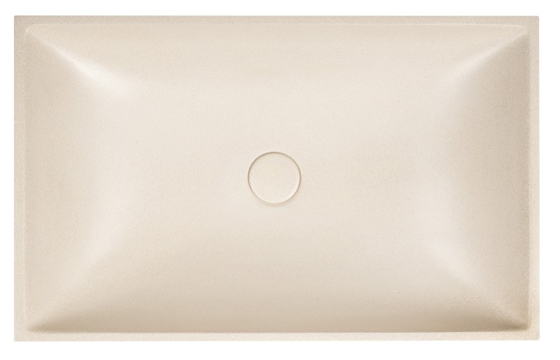 TARANT betonové umyvadlo včetně výpusti, 58x36cm, bílý pískovec AR472