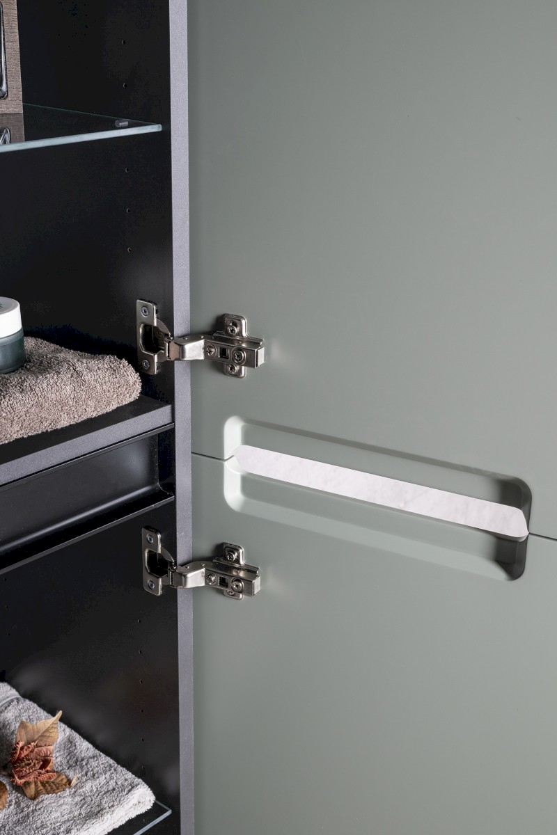 KERALA skříňka vysoká 38x143x32cm, 2x dvířka, levá/pravá, bílá lesk KR350-3030