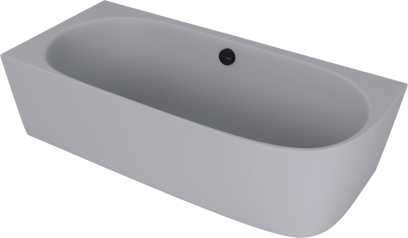 SUSSI L rohová stojící vana litý mramor 160x70x49,5cm, šedá mat 90191L.31