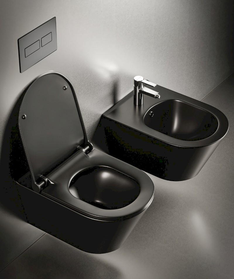 AVVA bidet závěsný 35,5x53 cm, černá mat 100324-110