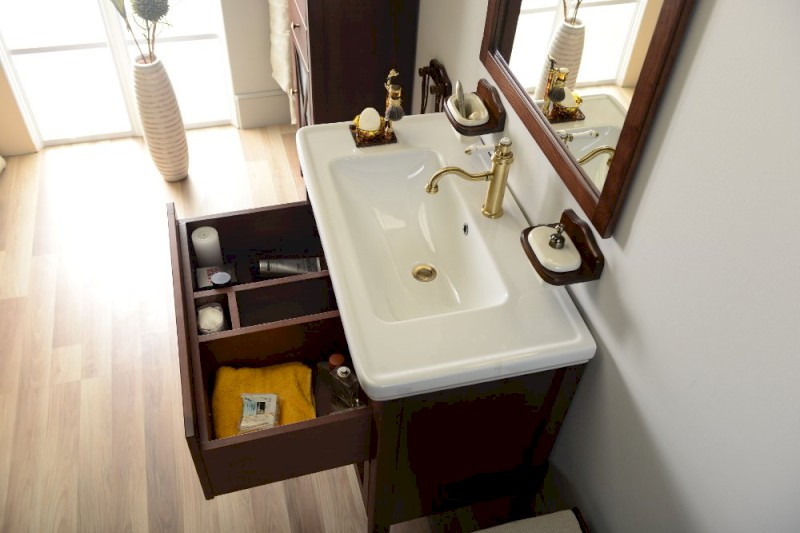 CROSS umyvadlová skříňka 85x81x47cm, 2x zásuvka, buk CR391