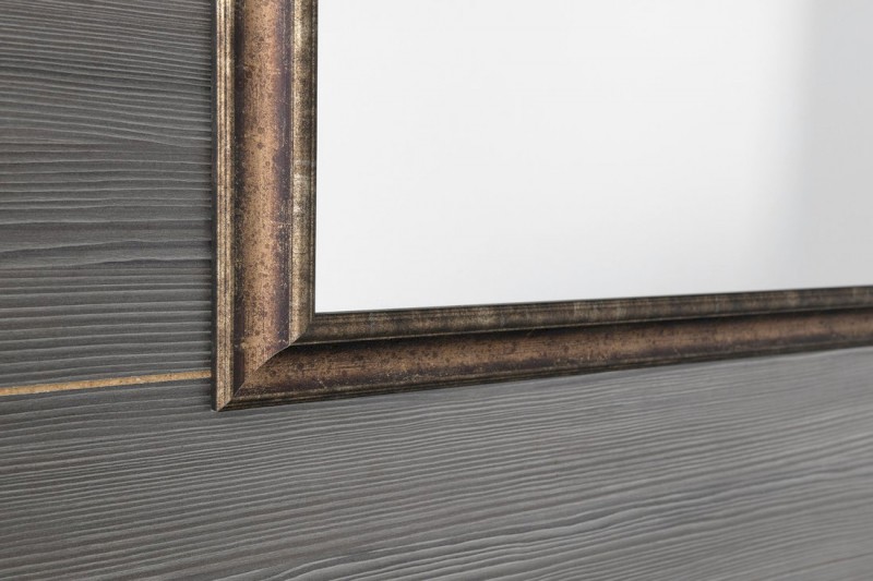 ROMINA zrcadlo v dřevěném rámu 58x98cm, bronzová patina NL398