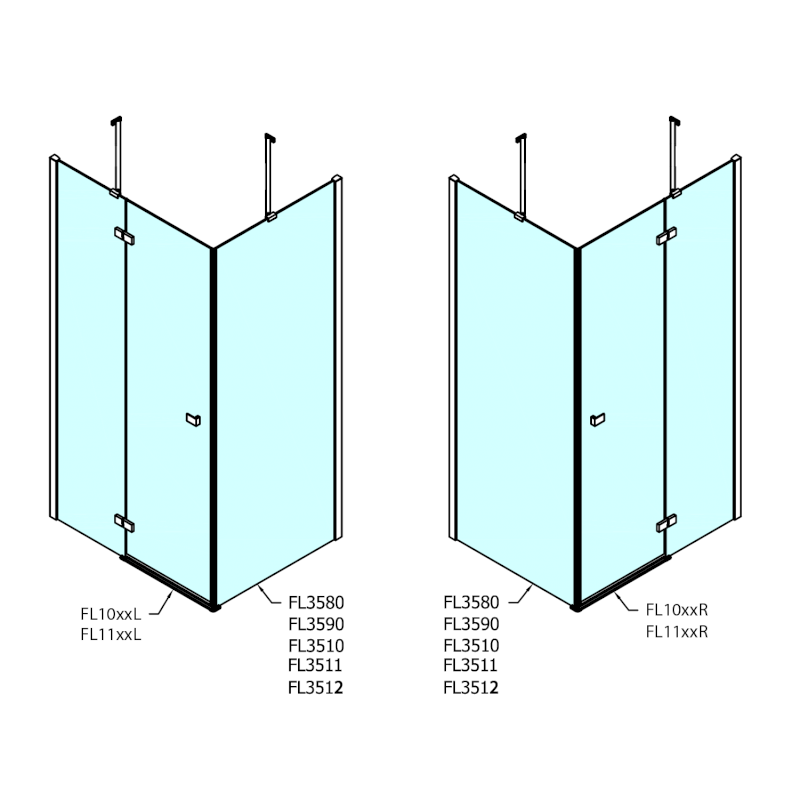 FORTIS sprchové dveře 1200mm, čiré sklo, pravé FL1012R