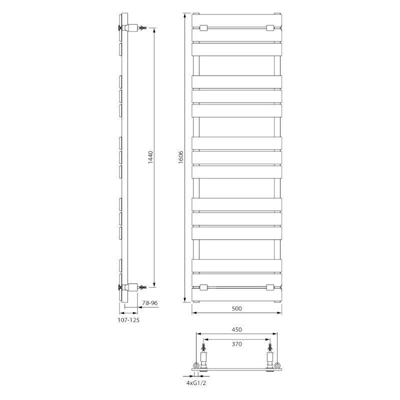 BONDECO otopné těleso 500x1606mm, bílá DC516W