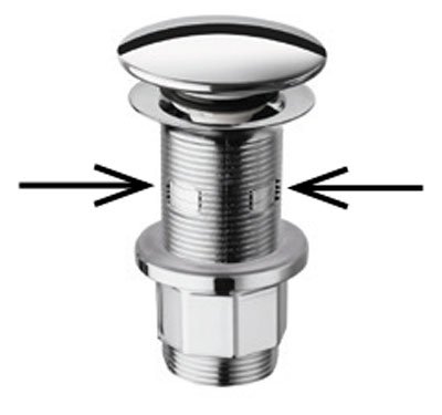 Umyvadlová výpust 5/4“, click-clack, velká zátka, 10-80mm, ABS/chrom WA43451