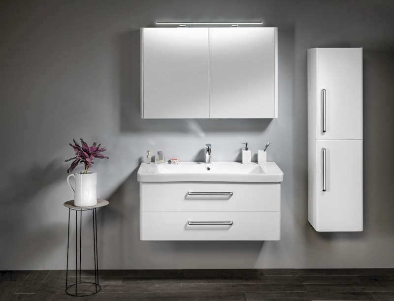 THEIA umyvadlová skříňka 101,4x43,5x44,2cm, 2xzásuvka, bílá TH105-3030