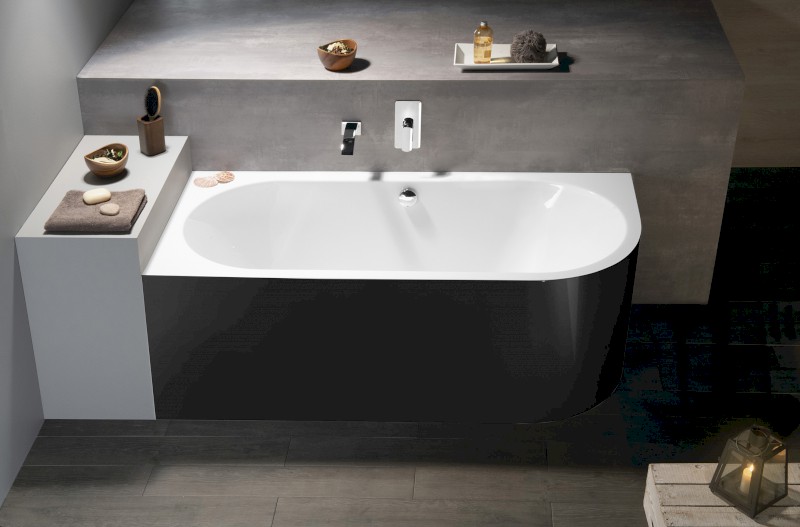 VIVA L MONOLITH asymetrická vana 180x75x60cm, bílá/černá 72099MB