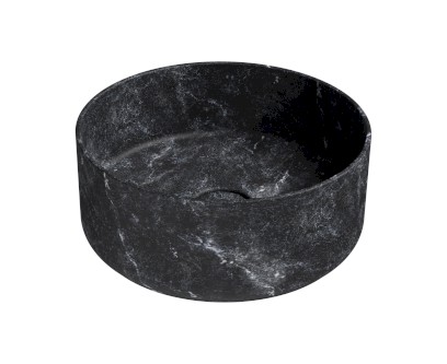 ALTACERAMICA keramické umyvadlo na desku, průměr 40cm, mramor/černá mat AC30136