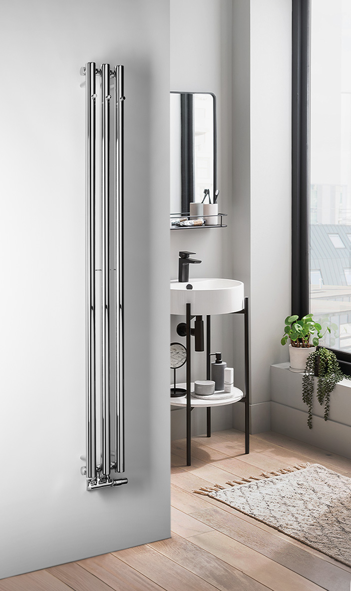 PILON otopné těleso 196x1800mm, se třemi háčky pro ručník, chrom IZ126T