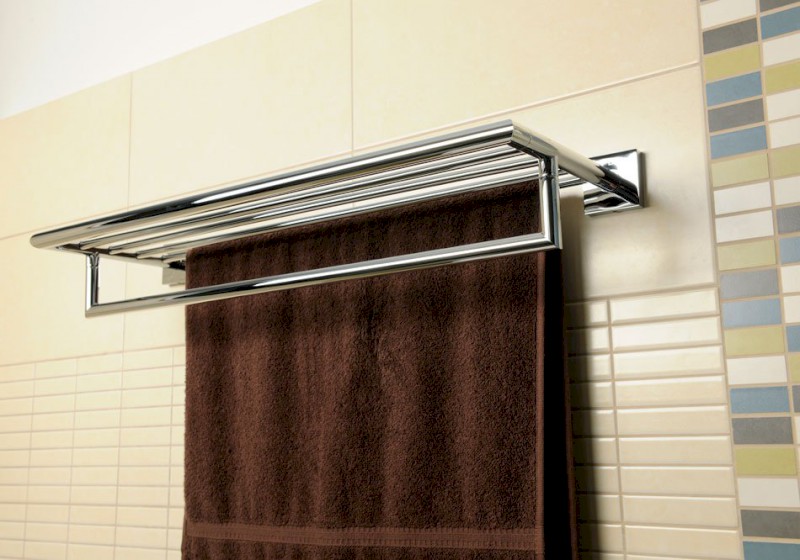 X-SQUARE polička na ručníky s hrazdou 650x110x215mm, chrom XQ601