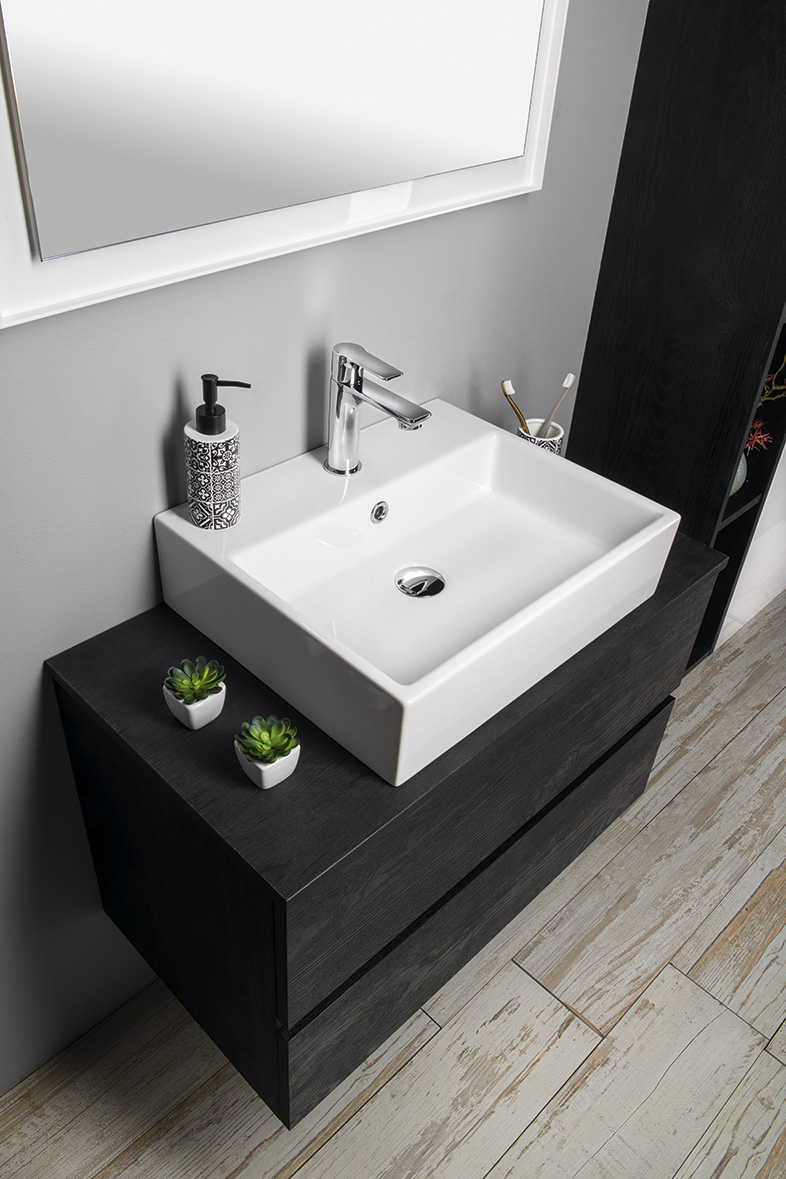 ODETTA umyvadlová skříňka 82x50x43,5cm, dub stříbrný DT085-1111