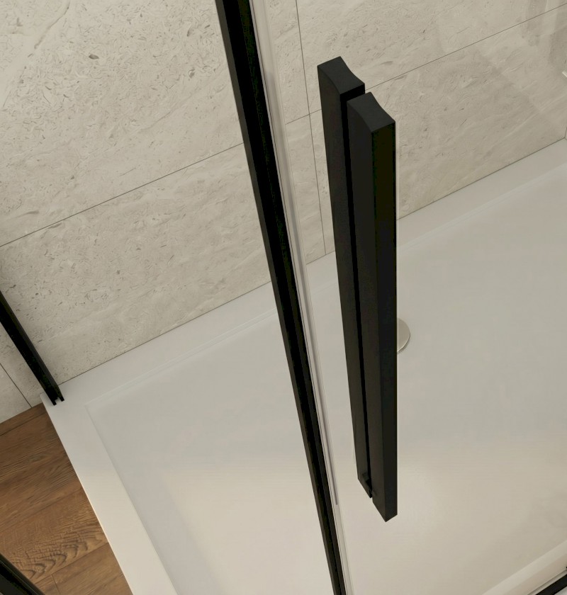 LUXOR BLACK sprchové dveře pro rohový vsup 1000mm, čiré sklo GU2110B