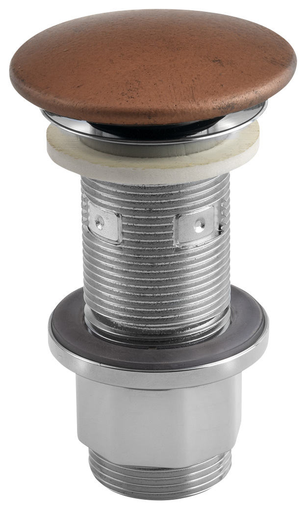 Umyvadlová výpust 5/4“, click-clack, betonová zátka, 10-80mm, měď mat FG920