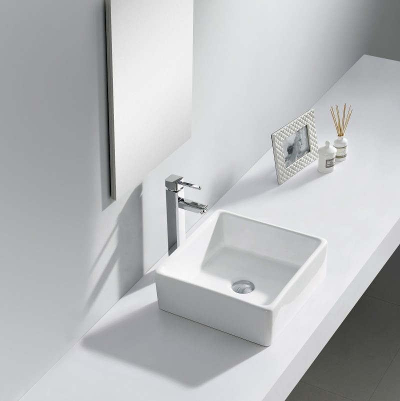 UBEGA keramické umyvadlo na desku 38x38 cm, bílá BH7006