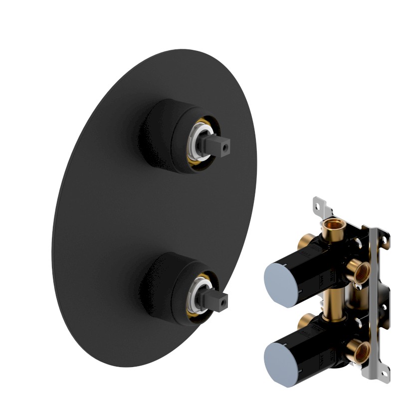 ULTRAMIX tělo podomítkové sprchové baterie, 3 výstupy, otočný přepínač, černá mat UT044B-1