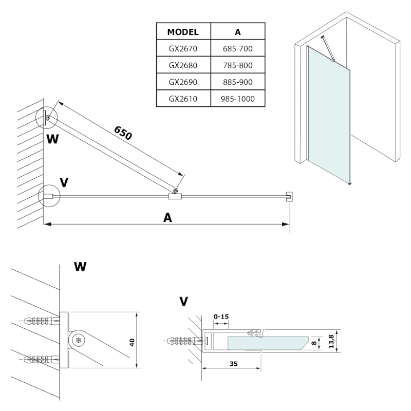 VARIO deska HPL Kara 900x2000mm GX2690
