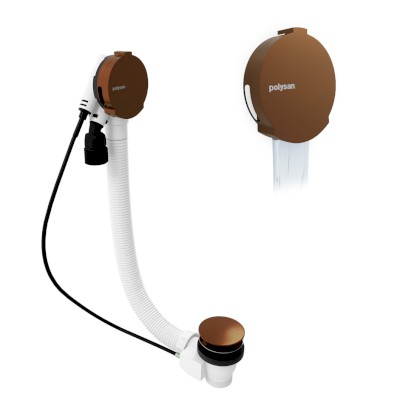 Vanová souprava s napouštěním, bovden, délka 1200mm, zátka 72mm, měď mat 71857.70