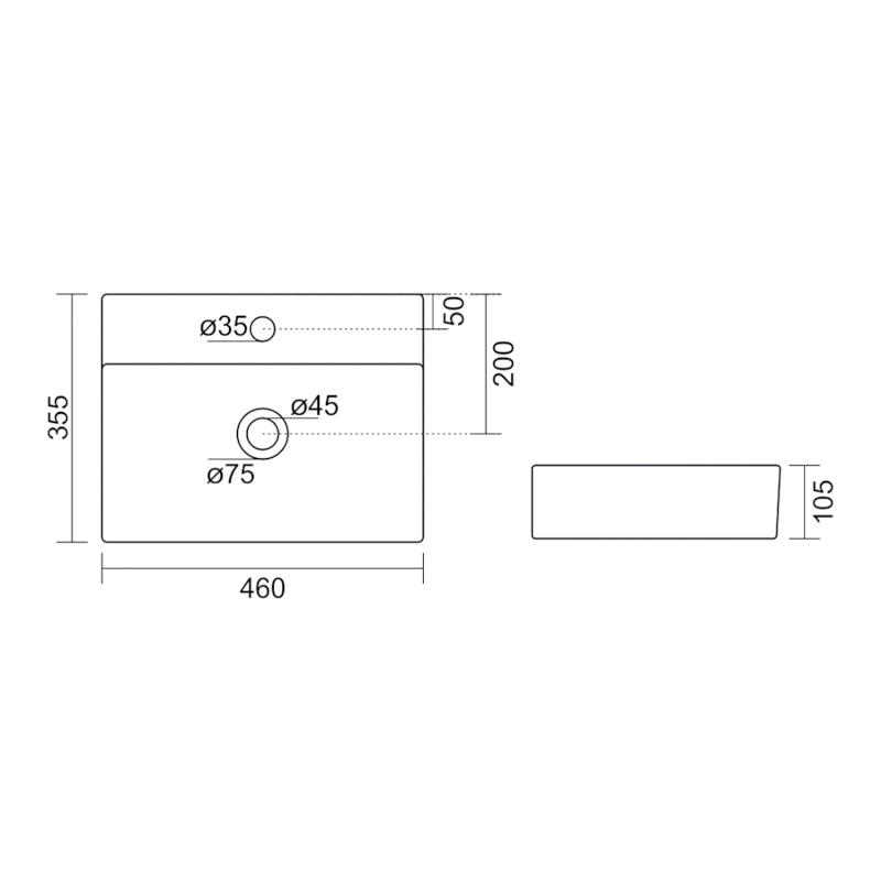 SOYO keramické umyvadlo 46x36cm, bílá NP465