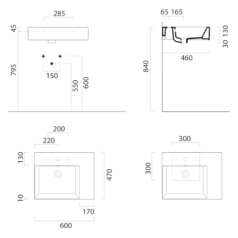 KUBE X keramické umyvadlo 60x47cm, s odkládací plochou vpravo, bílá ExtraGlaze 9438111