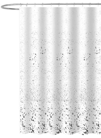 Sprchový závěs 180x180cm, polyester, bílá, kaňky ZV042