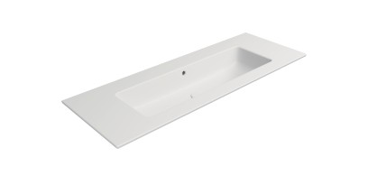 PURA keramické umyvadlo Slim 122x46cm, bez otvoru, bílá mat 8887009