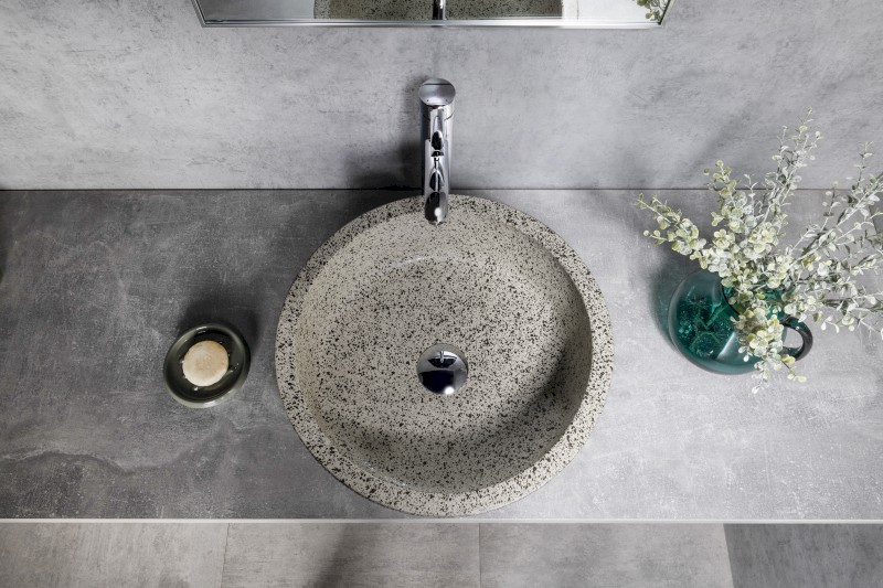 PRIORI keramické umyvadlo na desku, Ø 41cm, granit PI035