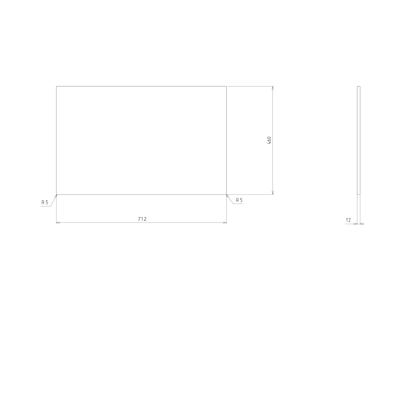 SKARA deska Rockstone 71,2x1,2x46cm, bílá mat CG025-0101