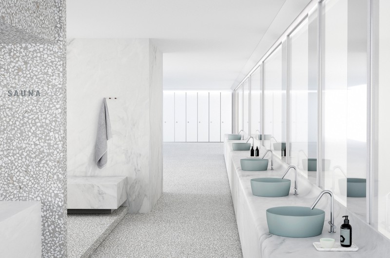 NUBES keramické umyvadlo na desku průměr 40cm, ghiaccio mat 903915