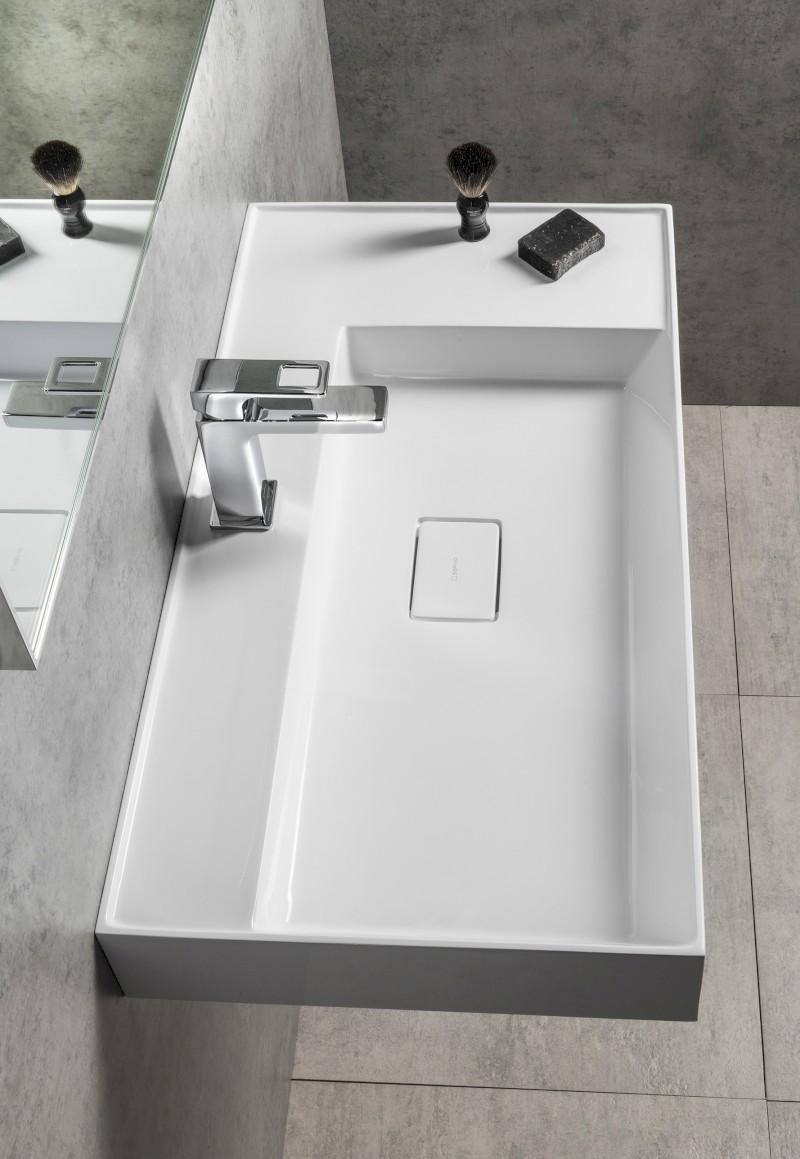 GODIVA umyvadlo, litý mramor, 83x44cm, bílá GU083L