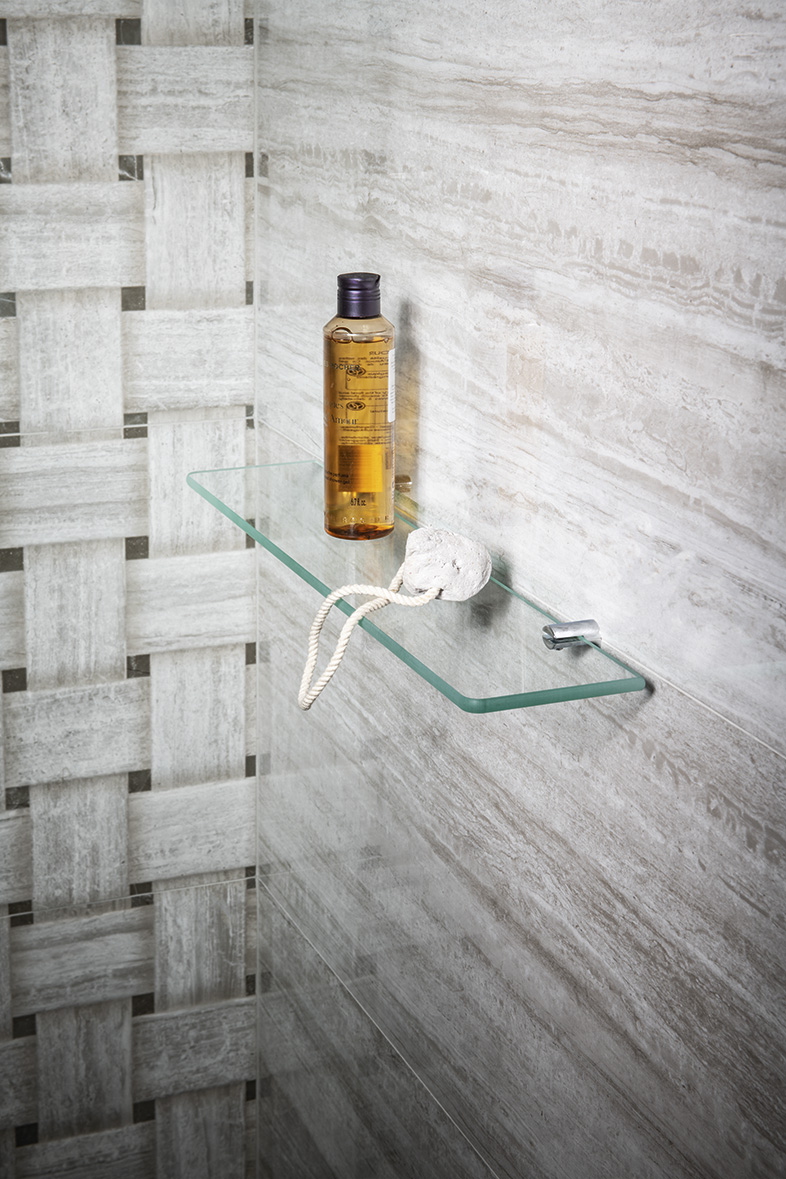 X-ROUND držáky skleněné poličky 8mm, chrom XR008