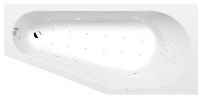 TIGRA R hydromasážní vana, 170x80x46cm, Highline Hydro-Air, chrom 90611.6010