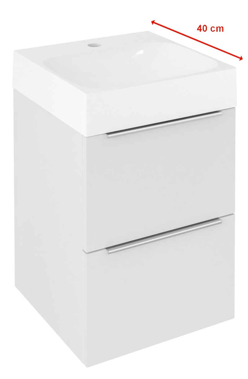 EMONA umyvadlová skříňka 39,4x55x39cm, bílá lesk EM040-3030