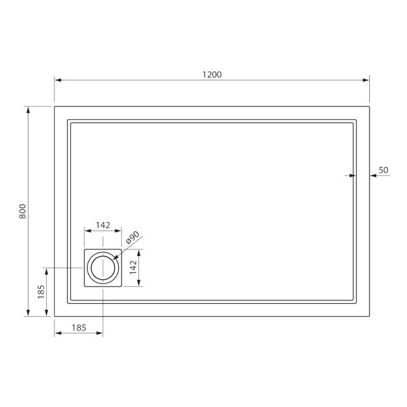 XENA sprchová vanička z litého mramoru, obdélník 120x80cm, bílá HX12080