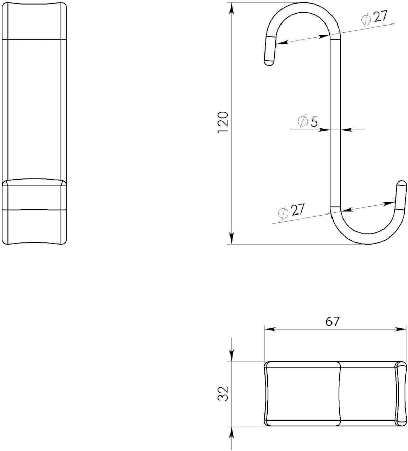 Háček na otopná tělesa, termoplast, chrom 202513
