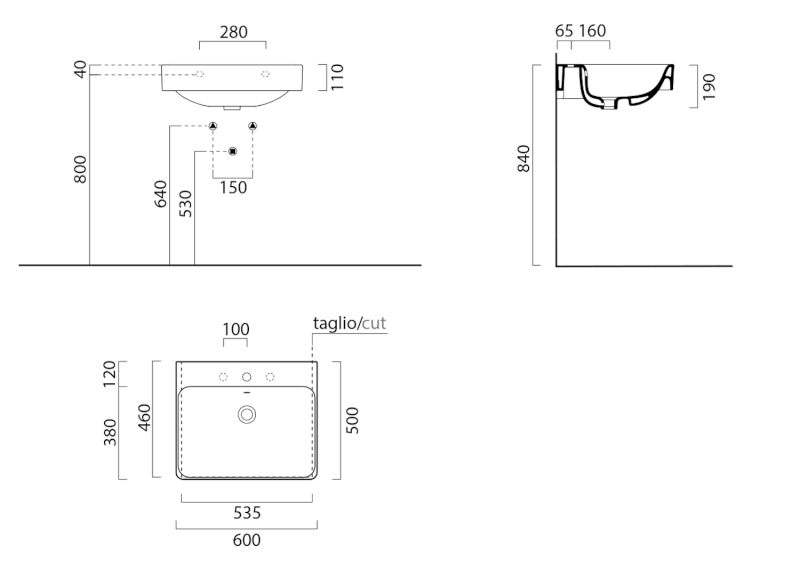 SAND keramické umyvadlo 60x50 cm, bílá ExtraGlaze 9031111