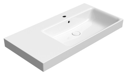 NUBES keramické umyvadlo 100x50cm, s odkládací plochou vlevo, bílá ExtraGlaze 9628111