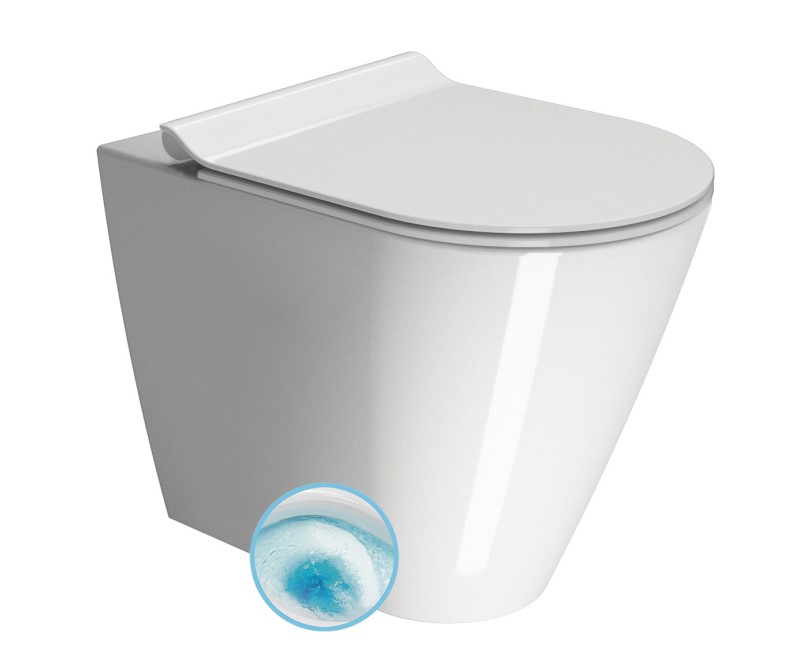 KUBE X WC mísa stojící, Geniusflush, 36x55cm, spodní/zadní odpad, bílá ExtraGlaze 949111