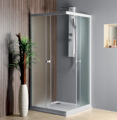 ALAIN čtvercová sprchová zástěna 800x800 mm, sklo BRICK BTQ800