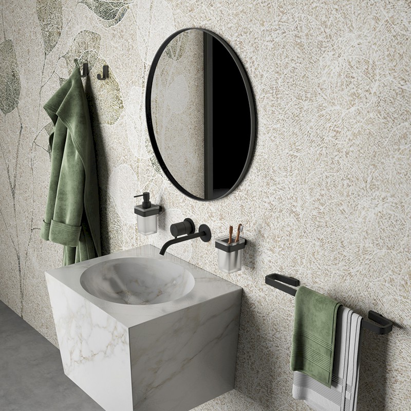 SAMOA sklenka, mléčné sklo, černá mat A81014